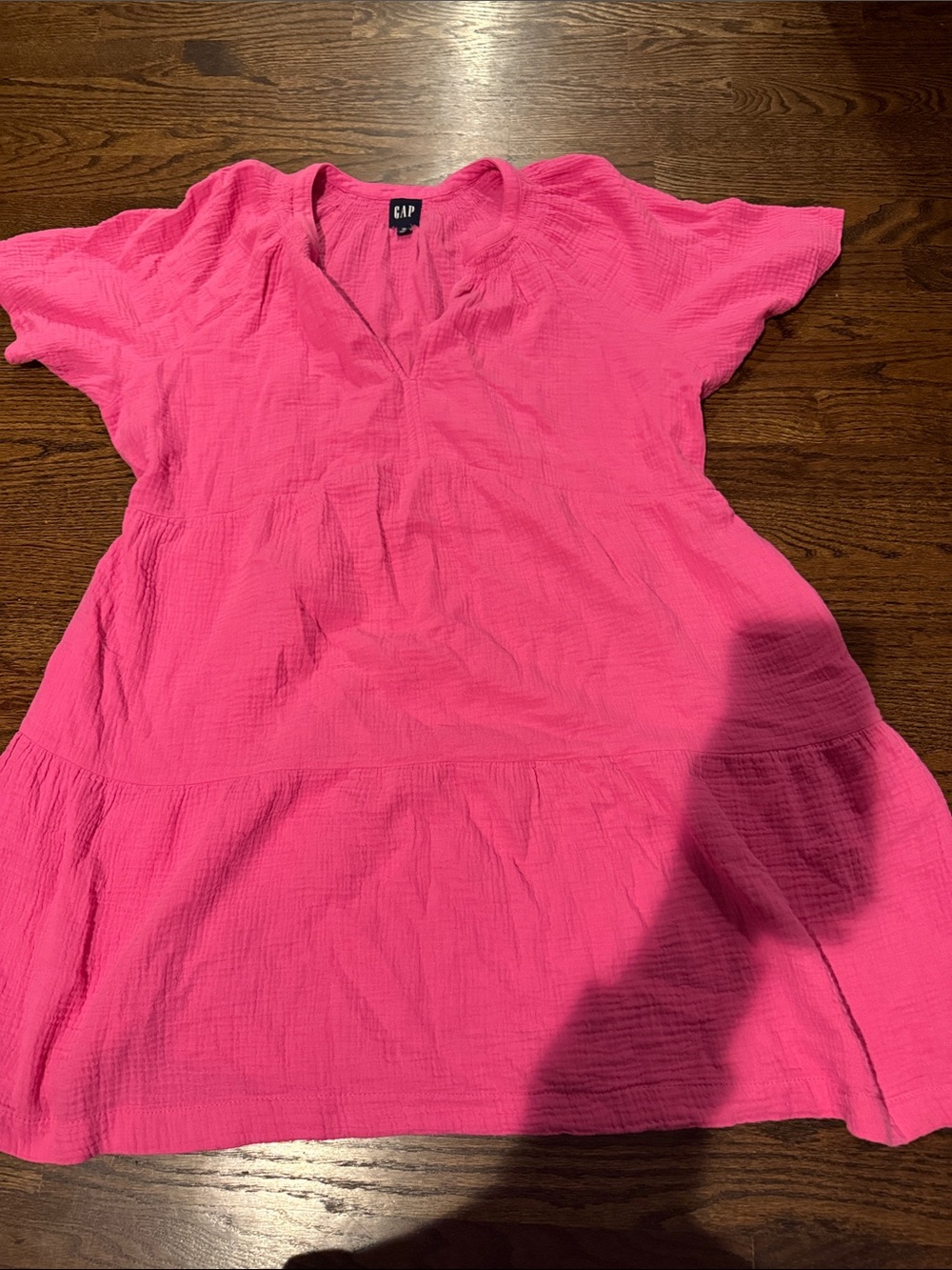 Pink Short Sleeve Dress gap gauze XL